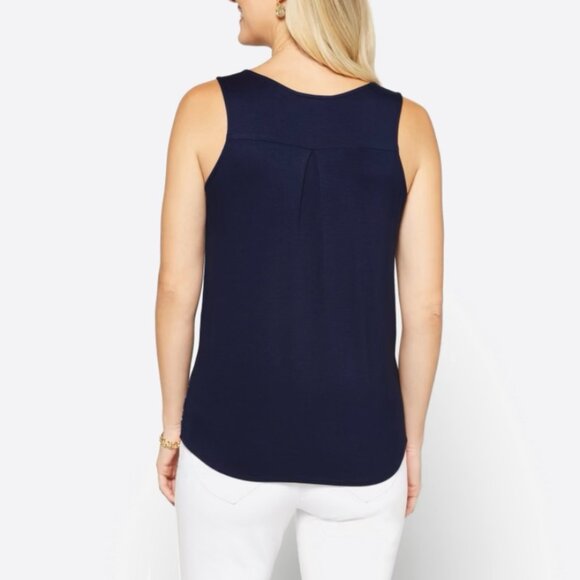 Fortune & Ivy Lighton Zip Detail Mixed Material Blouse - Picture 7 of 9